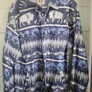 Buffalo Blue Patterned Men's Shacket